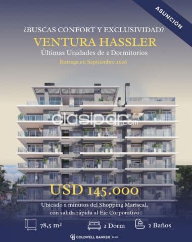 En Venta Departamento de 2 dormitorios en Los Laureles Asunción