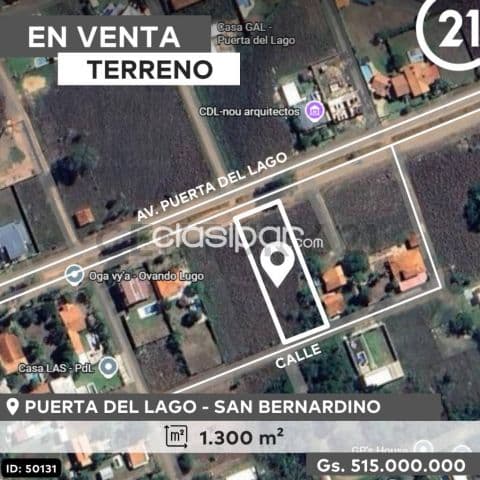 Terreno de 1300 m2 con salida de Calle a Calle en Puerta de Lago San Bernardino, foto 1