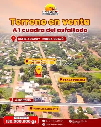 Terreno en venta en Km 15 Acaray – Minga Guazú — foto 2