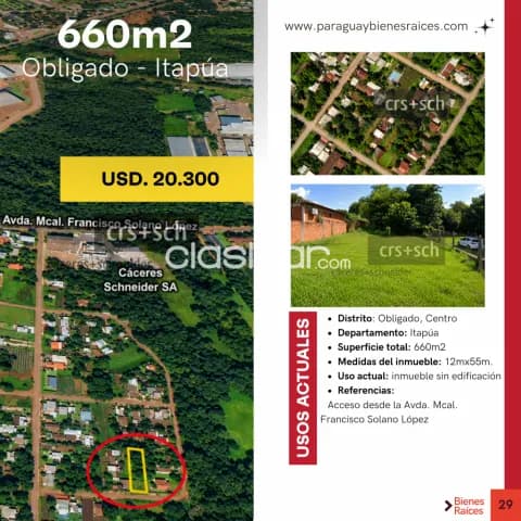 Terreno de 660 m² en venta en el centro de Obligado, foto 2