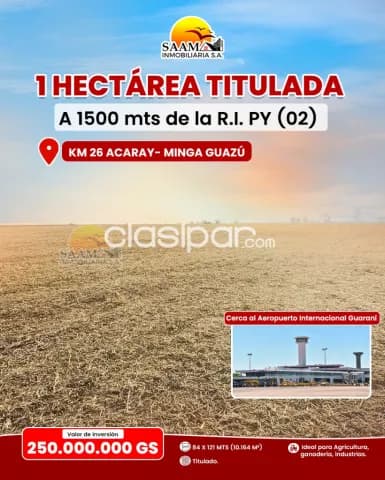 1 Hectárea Titulada en Km 26 Acaray – Minga Guazú, foto 4