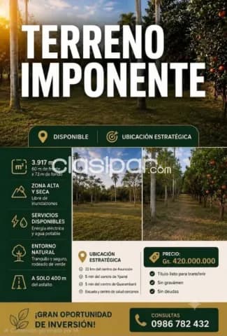 Impresionante terreno de 3.917 mts2 en ypane — foto 2