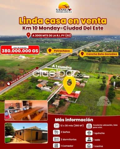 Linda casa en venta - Km 10 Monday, CDE, foto 5