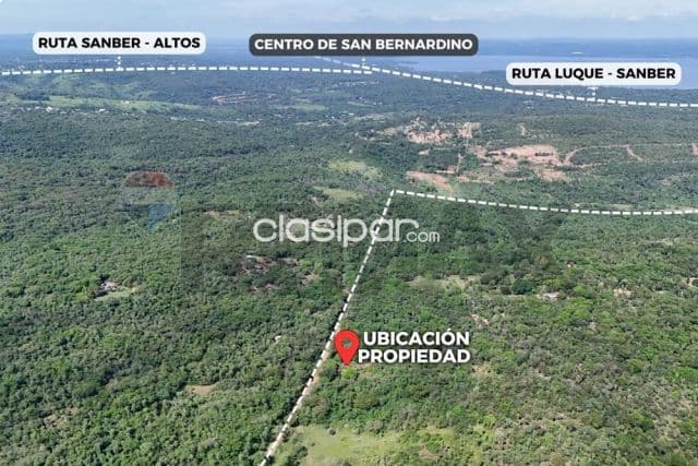 Terreno 4.095 m2 en ciervo cua-San Bernardino c/ 30 mtrs de frente