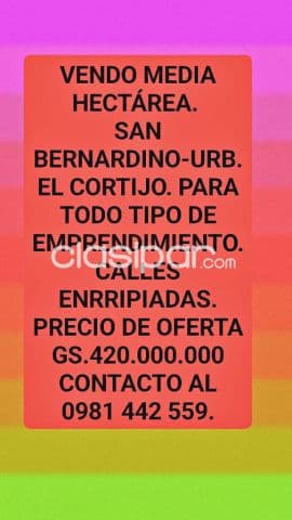 San Bernardino-urbanizacion el cortjo. Vendo 5000 mts2.s/calles enrripiadas