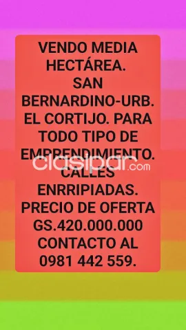 San Bernardino-urbanizacion el cortjo. Vendo 5000 mts2.s/calles enrripiadas, foto 2