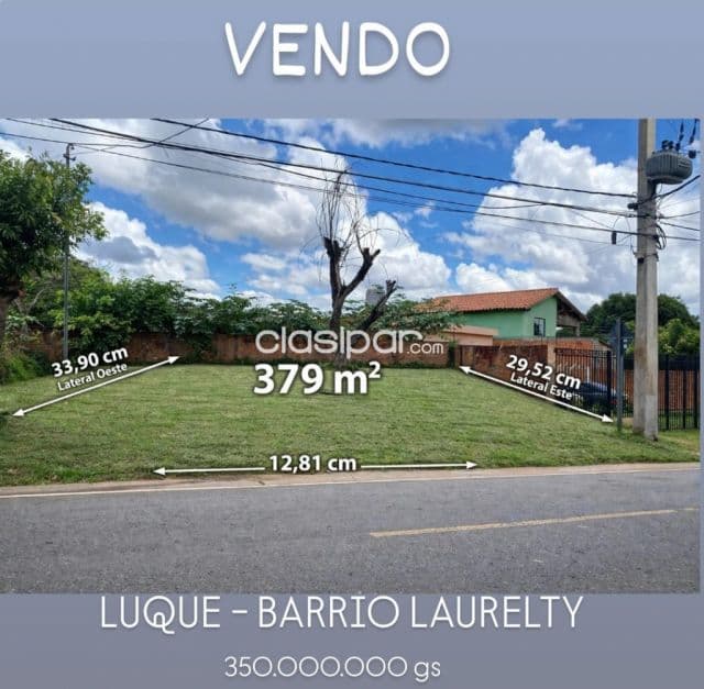 Espectacular terreno en Luque – barrio laurelty