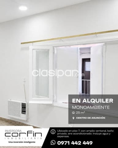 Monoambiente de 25 m² ideal para vivienda u oficina – centro de Asunción