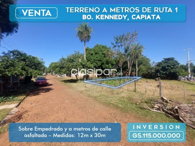 TERRENO EN CAPIATA - A 2 cuadras de ruta 1, Bo. Kennedy