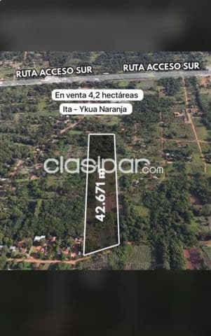 Terreno de 4ha en ita a pasos de acceso sur