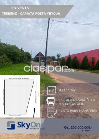En venta terreno en esquina y sobre asfalt