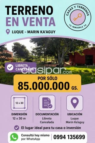 🏡✨ ¡terreno en venta en Luque – marin ka’aguy! ✨🏡, foto 1