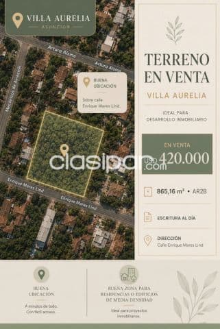 En venta terreno en el Barrio Villa Aurelia de Asunción