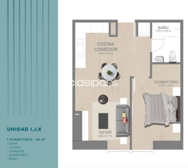 Departamento 1 dorm 42m2 en Petra Imperiale Las Lomas Asuncion, foto 1