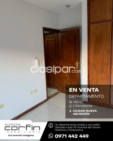 Dpto 100m2 de 2 dmts, cochera bo. Ciudad nueva a 10 min del centro histórico y corporativo