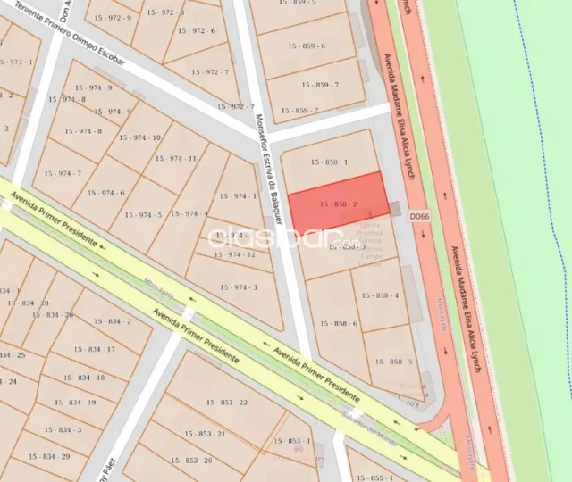 Terreno 700m2 salida calle a calle sobre Av Madame Lynch frente Parque Guasu Asuncio, foto 3
