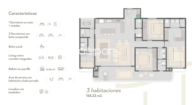 Departamento en Trinidad 3 dormitorios 165m2, foto 4