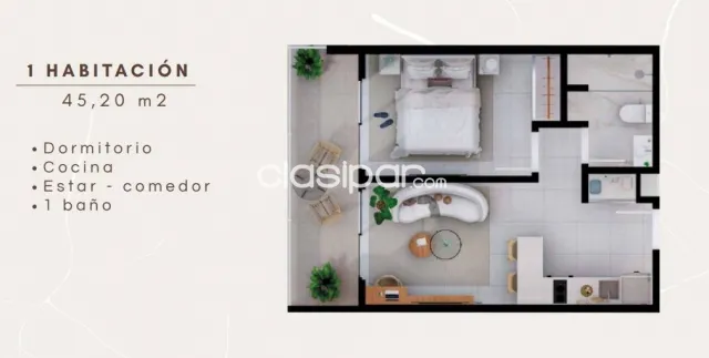 Departamento 1 dorm en Altea Tower Las Lomas Asuncion, foto 2