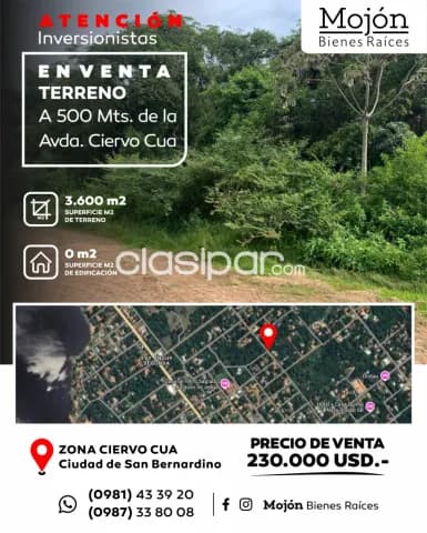 En venta terreno sobre la avda. Ciervo cua a 500 mts. Del asfalto que sube al anfiteatro, foto 2