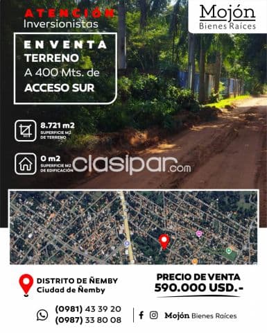 En venta importante terreno en el distrito de Ñemby