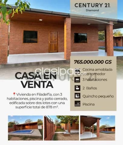 hermosa propiedad con piscina y patio cerrado en Filadelfia - Boqueron, foto 2
