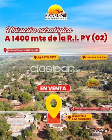 Km 15 Acaray Esquina para local comercial sobre avenida principal asfalta, foto 3