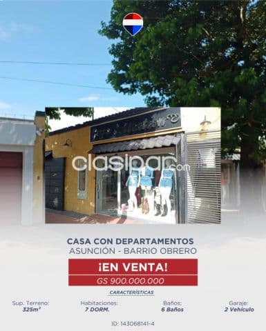 Propiedad multifuncional bo. Obrero asuncion