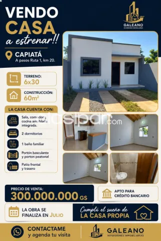 Casa a estrenar capiata loma barrero, ruta , km 20, foto 4