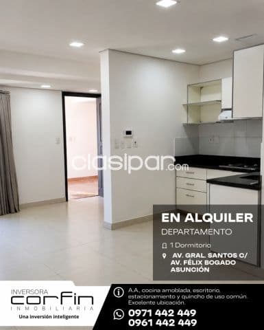 Departamento 1 dmt. Asunción. Zona av. Gral. Santos c/ av. José félix bogado