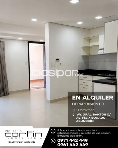 Departamento 1 dmt. Asunción. Zona av. Gral. Santos c/ av. José félix bogado, foto 2