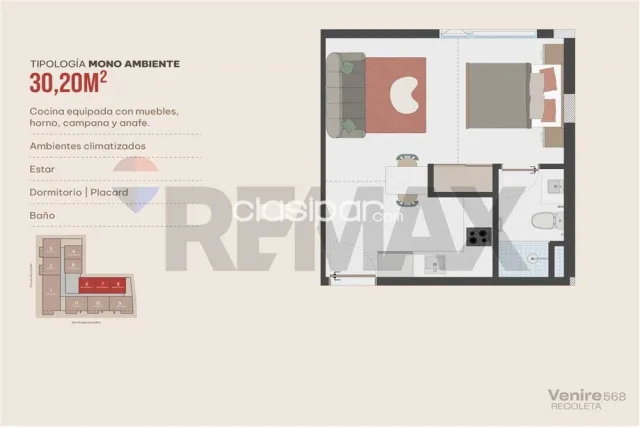 Asunción, Recoleta - Departamentos monoambientes de 30m2 en VENIRE 568, foto 2