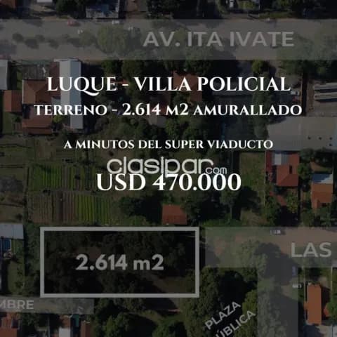 En venta Terreno de 2.614 m2 a 5 minutos del Súper Viaducto , Villa Policial, Luque, foto 2