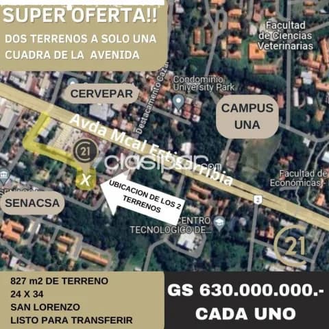 Terreno en Venta en VENDO 2 terrenos juntos, a una cuadra de Avda. Mcal. Estigarribia – Sa, foto 3