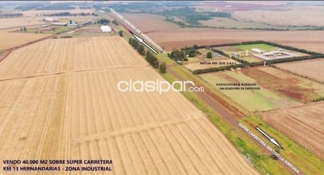 Terreno Industrial sobre Ruta en Hernandarias - 4 Ha