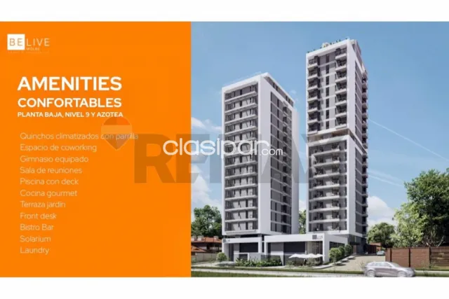 Asunción, Bo. Las Lomas - Dpto. moderno en venta de 47 m2 con 1 hab, 1 baño y amenities, foto 3
