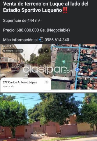 TERRENO EN VENTA EN Luque (al lado del club Sportivo Luqueño ‼️