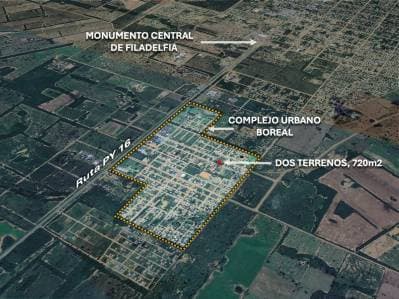 2 terrenos, 720 m², sobre avenida, con doble acceso. Complejo Boreal, Filadelfia