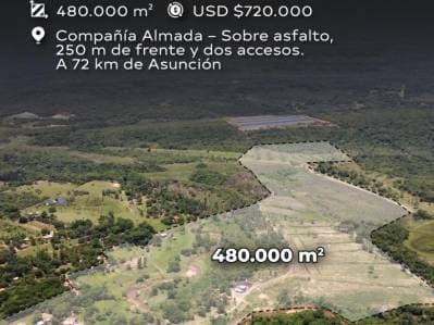 En venta granja en caacupe sobre ruta