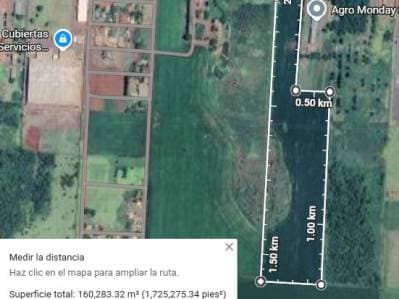 En venta 16 hectareas en minga guazu sobre ruta