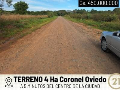 OFERTA! Terreno de 4 Hectáreas a 5 min. Del Centro de Coronel Oviedo