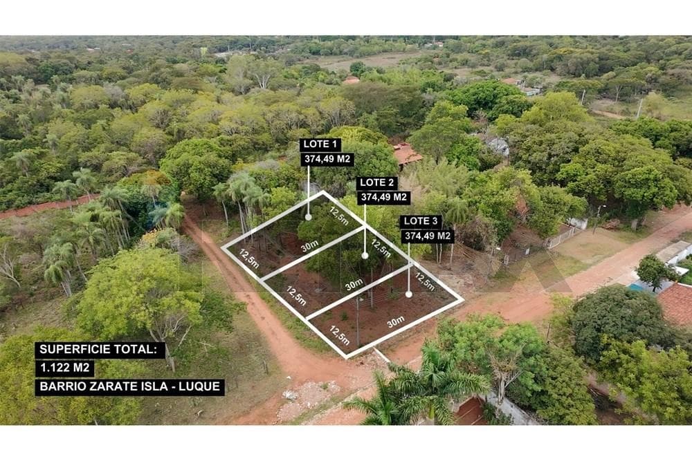 Vendo terreno de 1.122 m2 en zarate isla - Luque