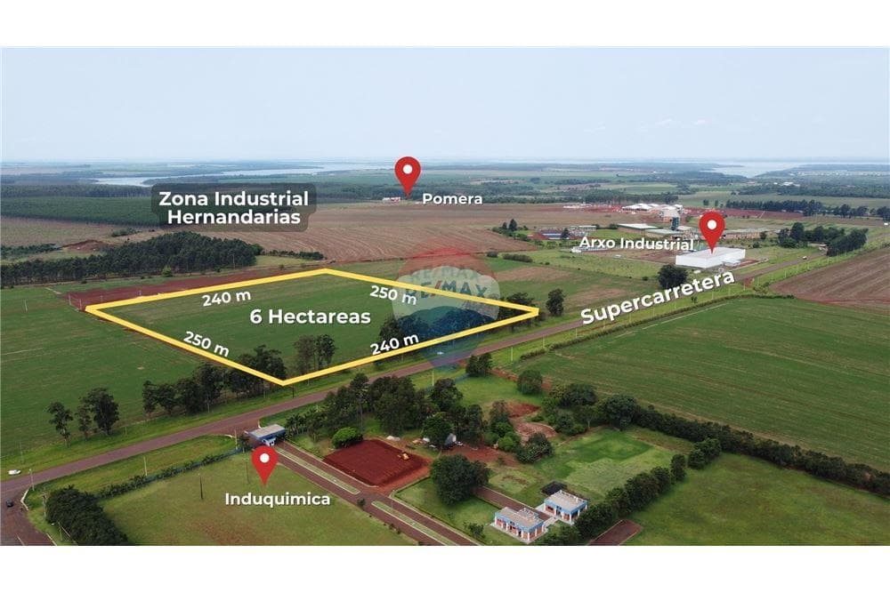 Vendo 6 hectareas en hernandarias zona industrial