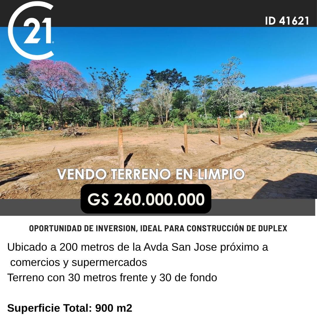 En venta terreno en limpio 900 m2