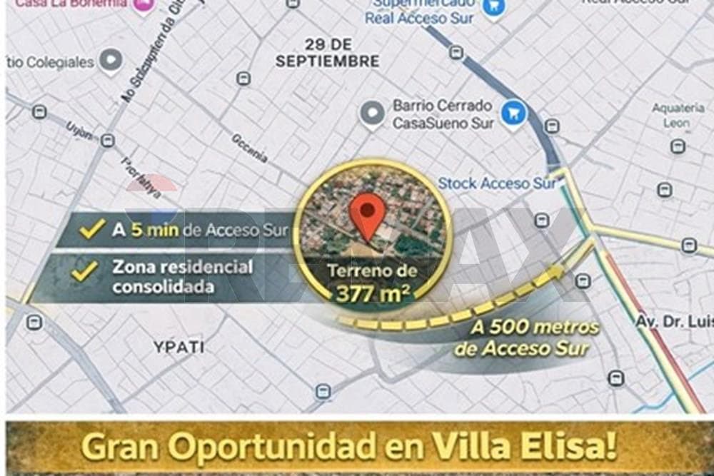Terreno en venta en Villa Elisa!