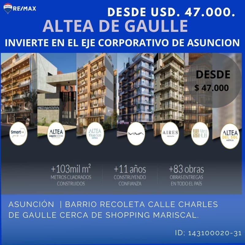 Departamento en Recoleta ALTEA DE GAULLE