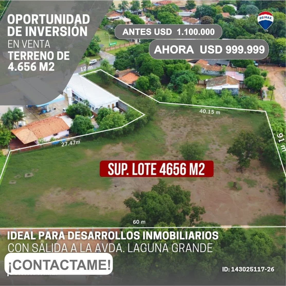 Vendo propiedad inmejable ubicacion zobre la Avda Laguna Grande y a 4 calle