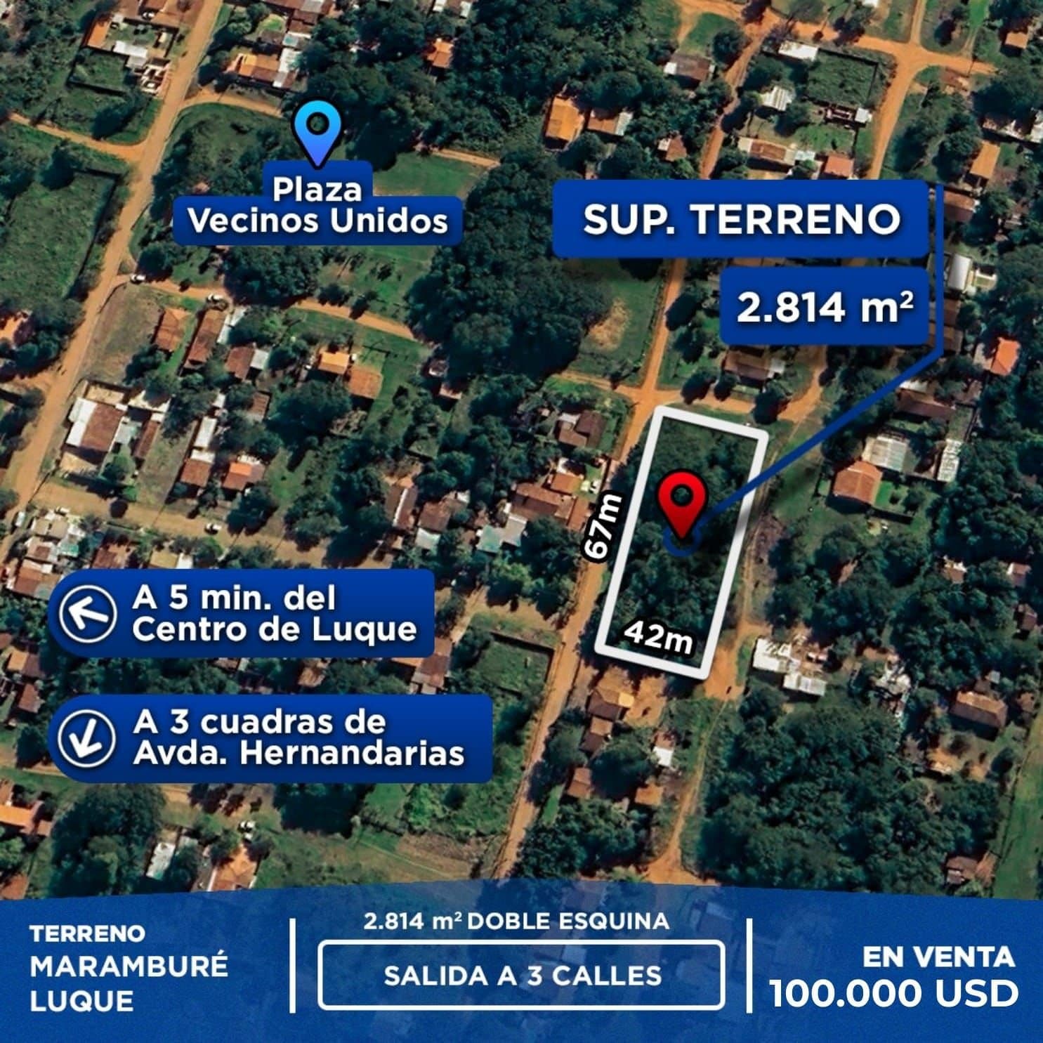 Vendo terreno marambure-Luque-42x67