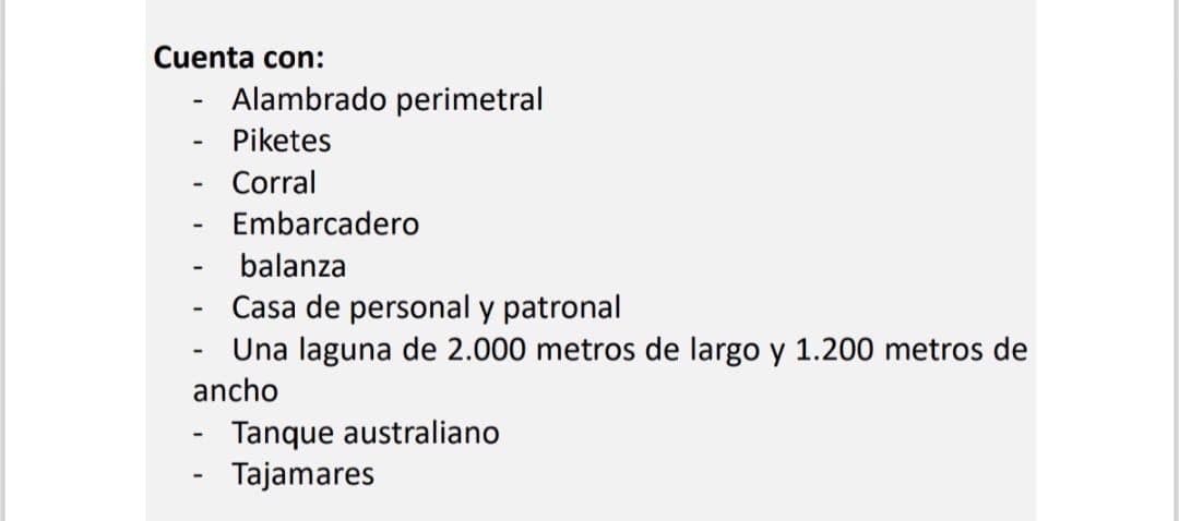 Vendo 5380 has antes del cruce a toro pampa a 50 km fe la ruta bioceanica