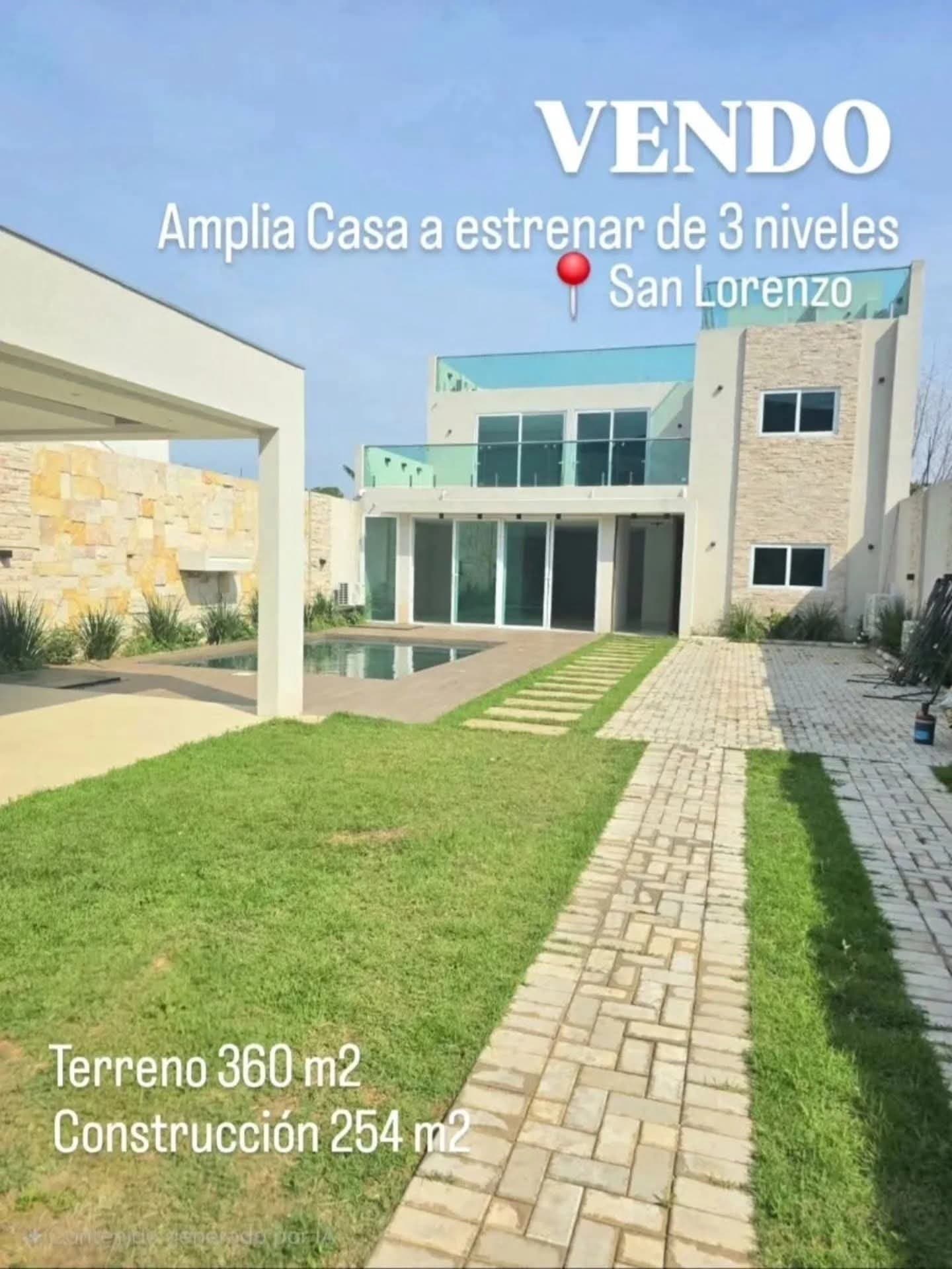 Vendo casa de 3 niveles a estrenar en San Lorenzo
