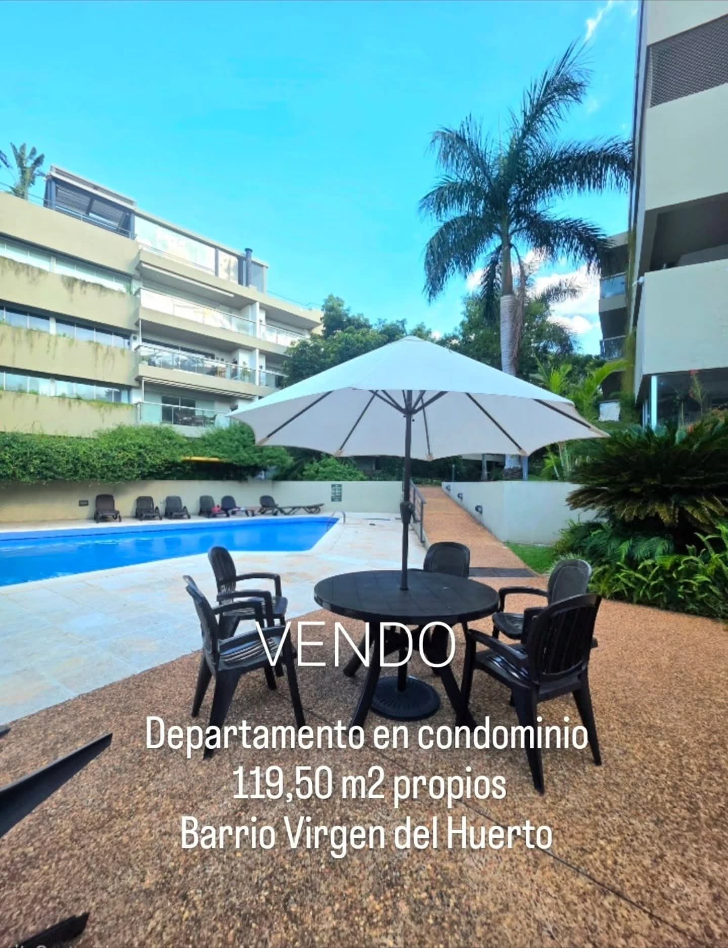Vendo departamento en condominio de 119,50 m2 propios en el barrio virgen del huerto